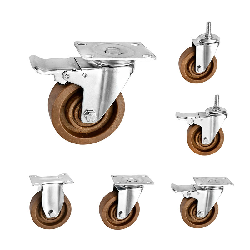 Casters กลางหน้าที่อุณหภูมิสีน้ำตาลอุณหภูมิสูง