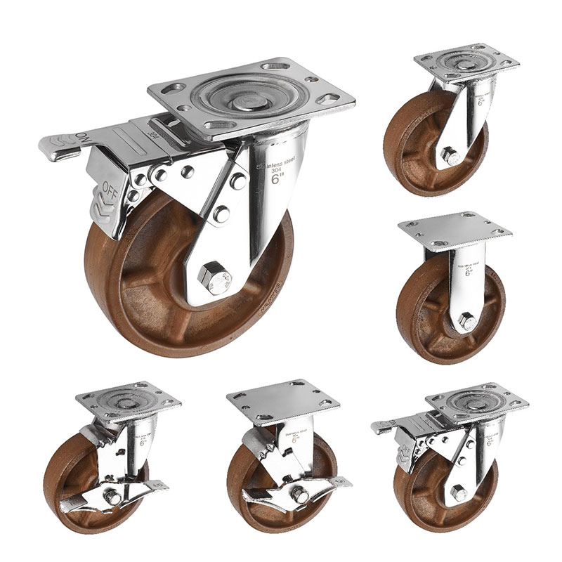 SUS304 Casters หนักอุณหภูมิสูง