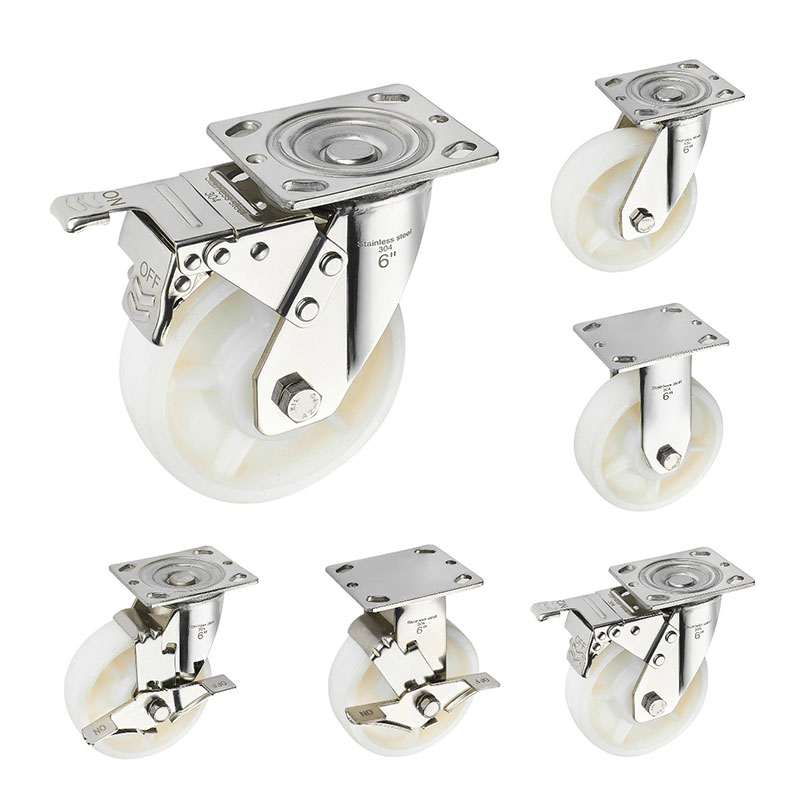 Sus304 ล้อพลาสติก Heavy Casters Polyamide