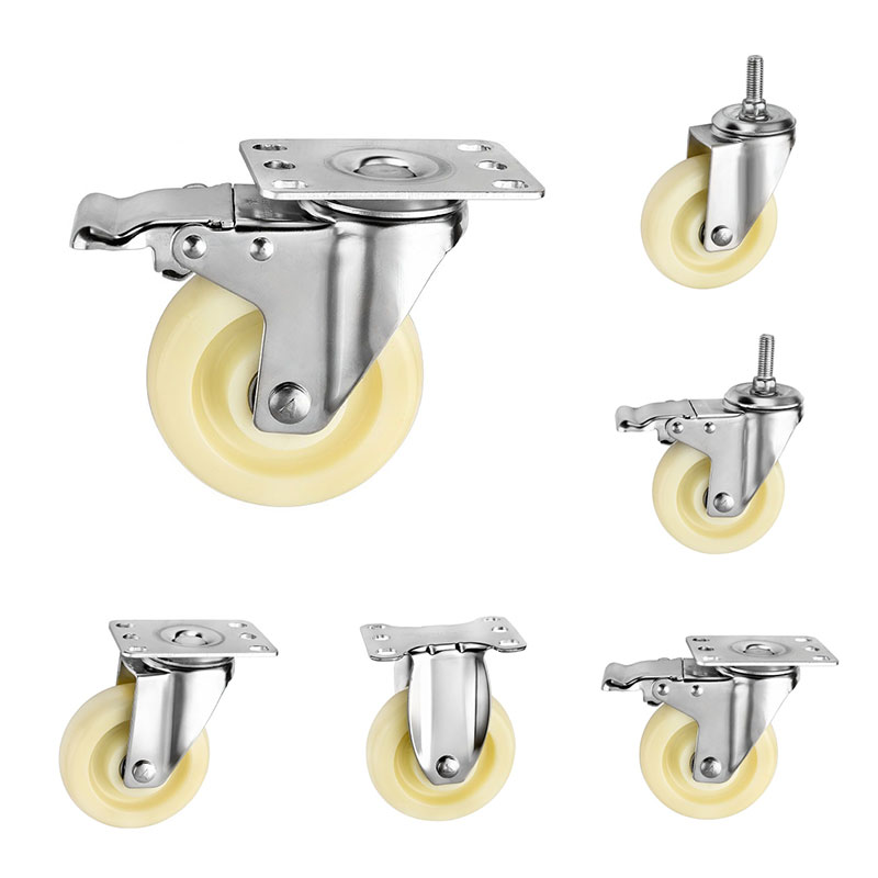 SUS304 Casters อุตสาหกรรม Medium Duty Duty Nylon