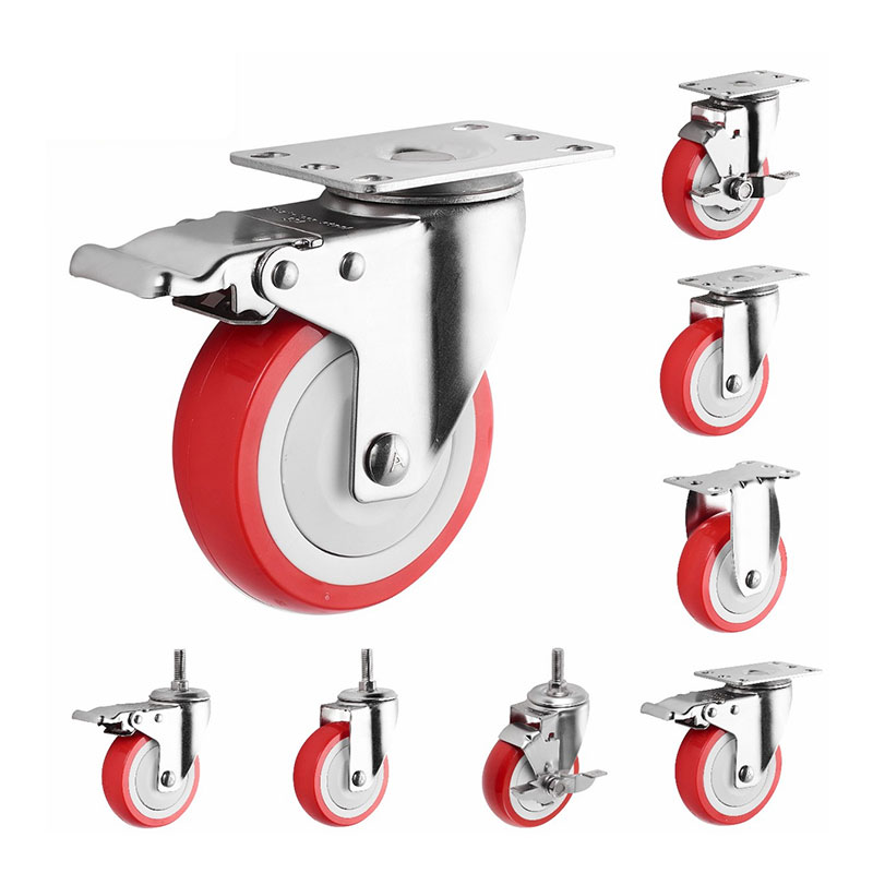 Sus304 Casters อุตสาหกรรมขนาดกลาง PU PU