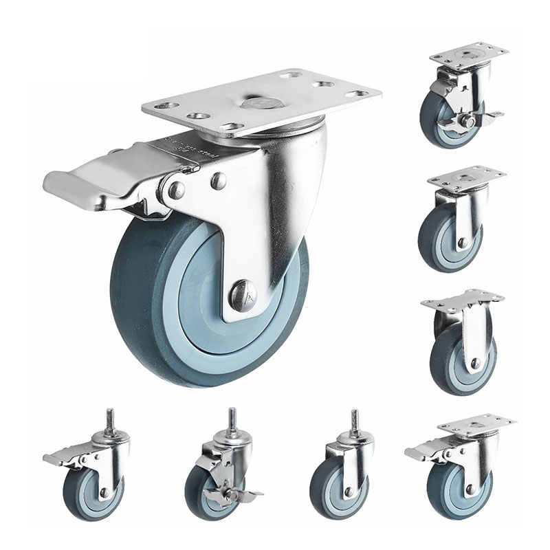 Sus304 Casters อุตสาหกรรม Medium Duty Tpr