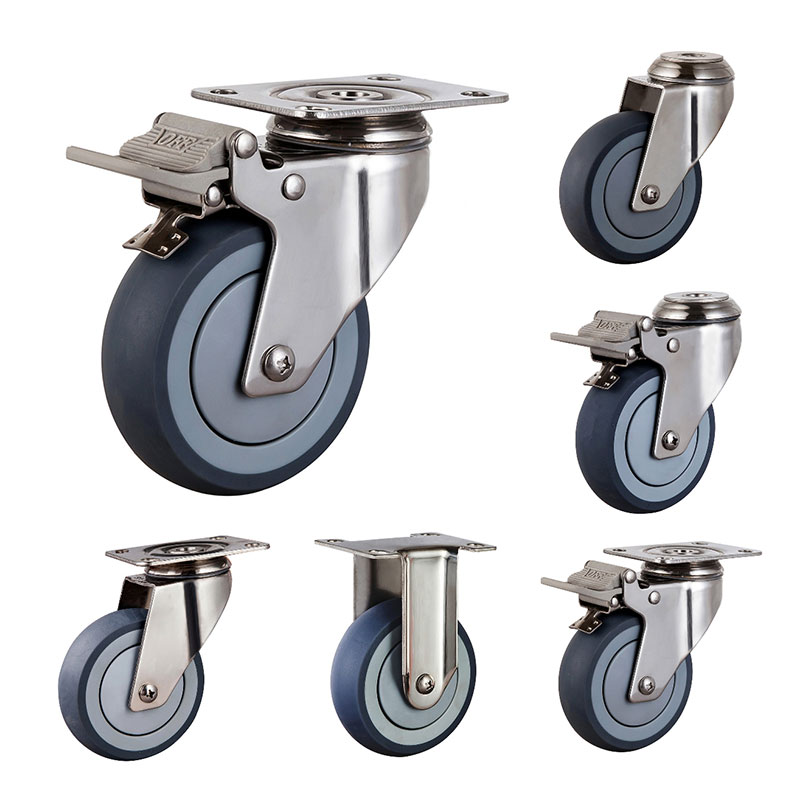 SUS304 Medium Medical Casters TPR